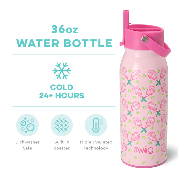 Swig Life 36oz Love All Insulated Flip + Sip Cap Water Bottle temperature infographic - cold 24+ hours or hot 3+ hours