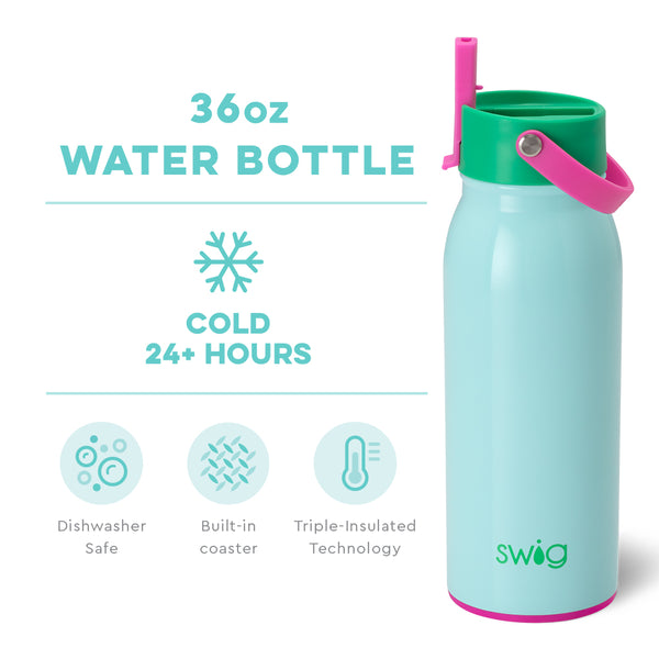 Swig Life 36oz Prep Rally Insulated Flip + Sip Cap Water Bottle temperature infographic - cold 24+ hours or hot 3+ hours