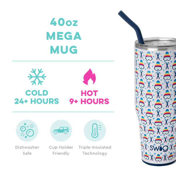 Swig Life 40oz Après Ski Mega Mug temperature infographic - cold 24+ hours or hot 9+ hours