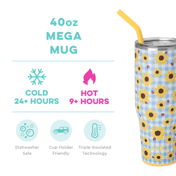 Swig Life 40oz Picnic Basket Mega Mug temperature infographic - cold 24+ hours or hot 9+ hours