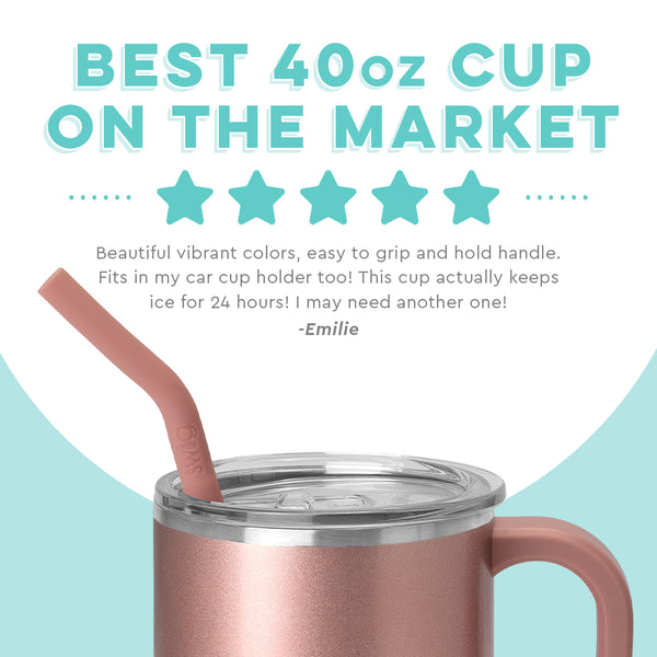 Swig Life customer review on 40oz Shimmer Rose Gold Mega Mug - Best 40oz cup on the market