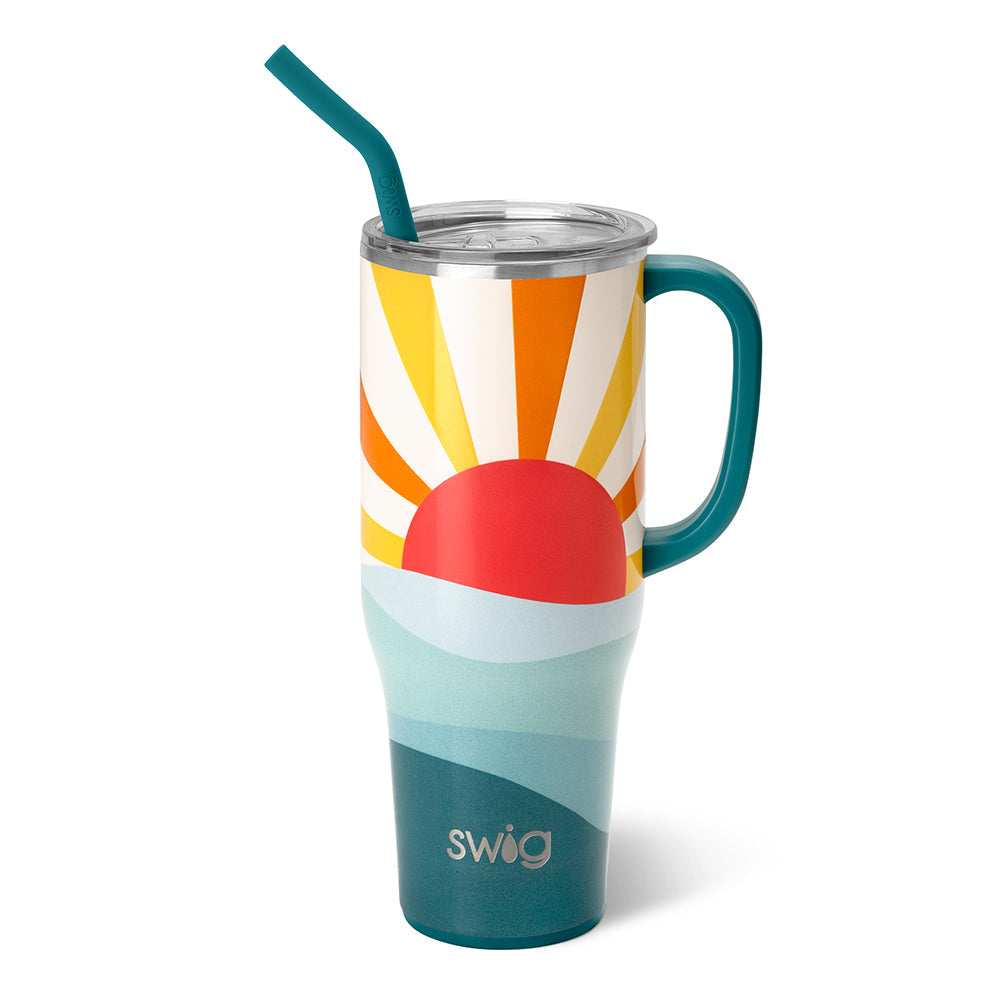 Personalized SWIG Tumbler with handle | Custom Tumbler with Silicone Straw