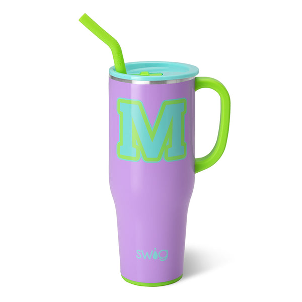 Swig Life 40oz Ultra Violet Initial M Insulated Mega Mug with Handle