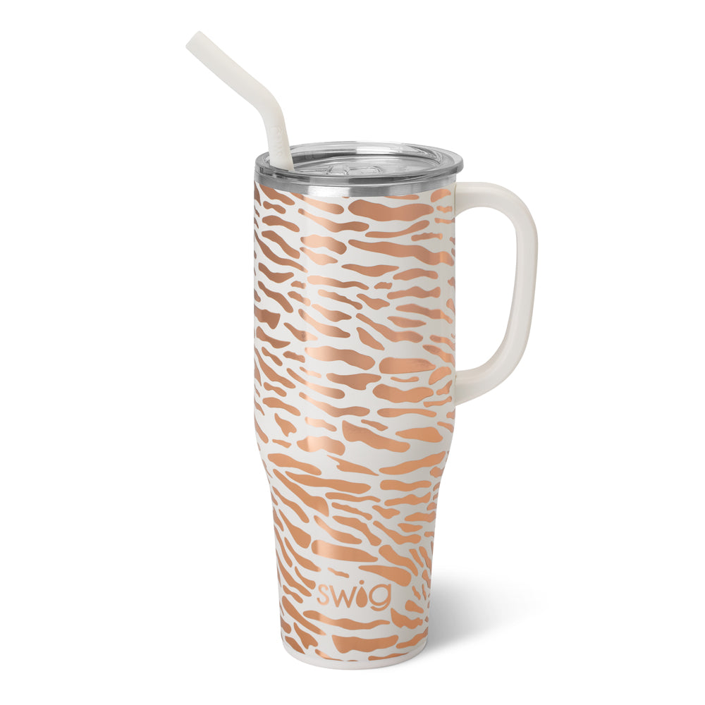 Swig Life Mega Mug with Comfort Grip Handle - Sun Dance Insulated Stainless Steel - 40oz - Dishwasher Safe with A Non-Slip Base