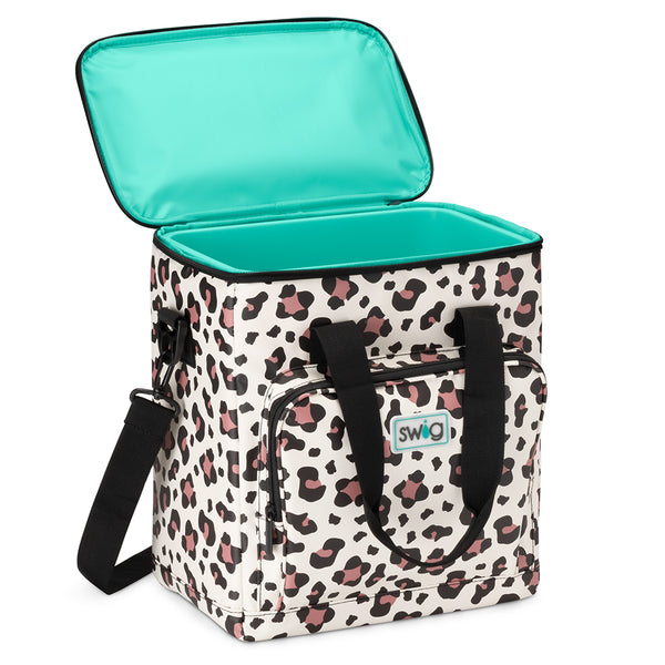 Swig Life Insulated Luxy Leopard Boxxi 24 Cooler open view