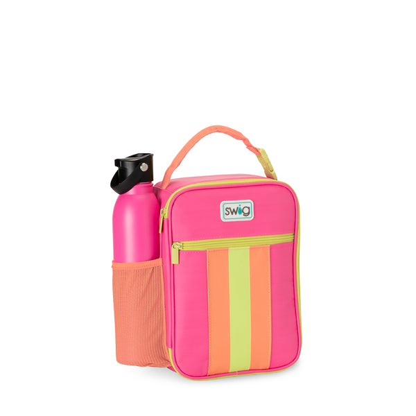 Swig Life Insulated Tutti Frutti Boxxi Lunch Bag with Hot Pink Flip + Sip Bottle