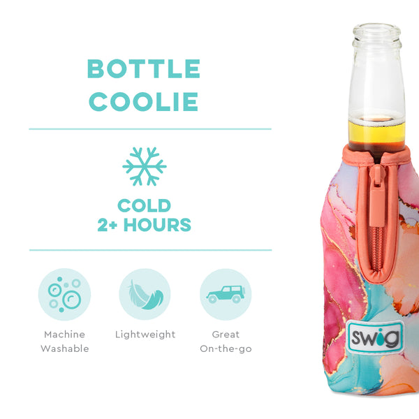 Swig Life Dreamsicle Insulated Neoprene Bottle Coolie temperature infographic - cold 2+ hours