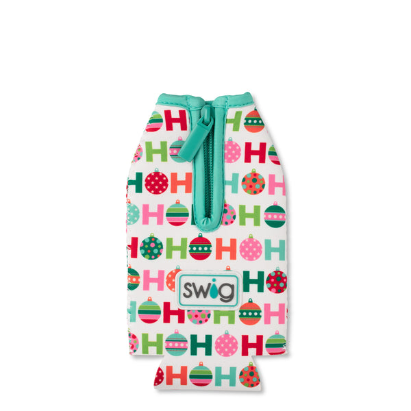Swig Life Hohoho Insulated Neoprene Bottle Coolie with Zipper Flat Lay