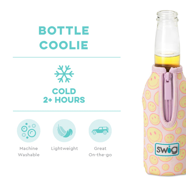 Swig Life Oh Happy Day Insulated Neoprene Bottle Coolie temperature infographic - cold 2+ hours