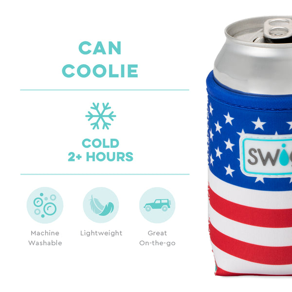 Swig Life All American Insulated Neoprene Can Coolie temperature infographic - cold 2+ hours