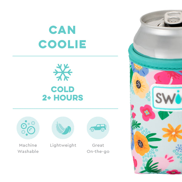 Swig Life Island Bloom Insulated Neoprene Can Coolie temperature infographic - cold 2+ hours