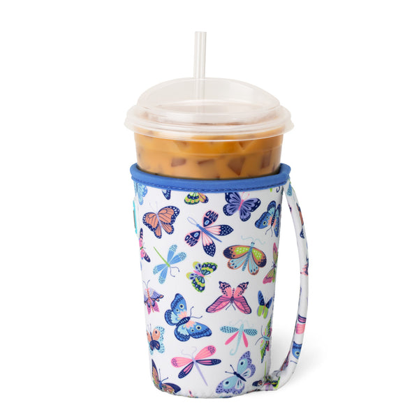 Swig Life Butterfly Bliss Insulated Neoprene Iced Cup Coolie with hand strap
