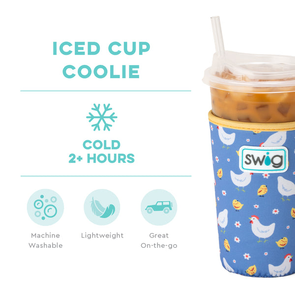 Swig Life Chicks Dig It Insulated Neoprene Iced Cup Coolie temperature infographic - cold 2+ hours