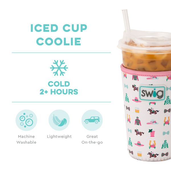 Swig Life Derby Day Insulated Neoprene Iced Cup Coolie temperature infographic - cold 2+ hours