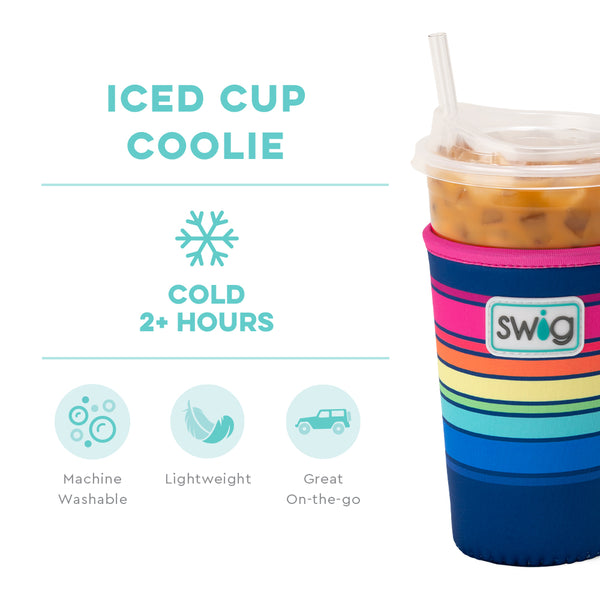 Swig Life Electric Slide Insulated Neoprene Iced Cup Coolie temperature infographic - cold 2+ hours