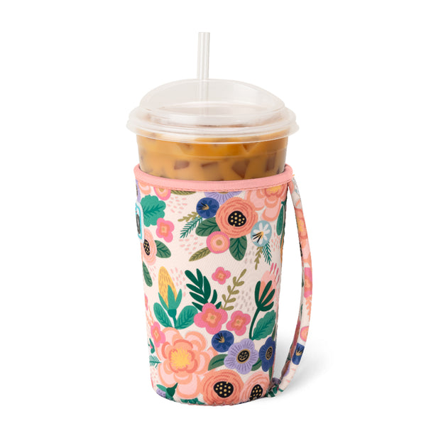 Swig Life Full Bloom Insulated Neoprene Iced Cup Coolie with hand strap