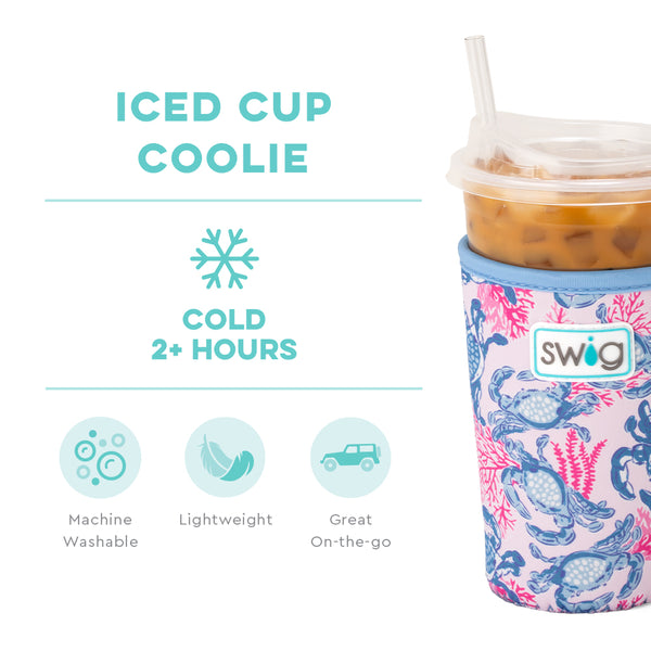 Swig Life Get Crackin' Insulated Neoprene Iced Cup Coolie temperature infographic - cold 2+ hours