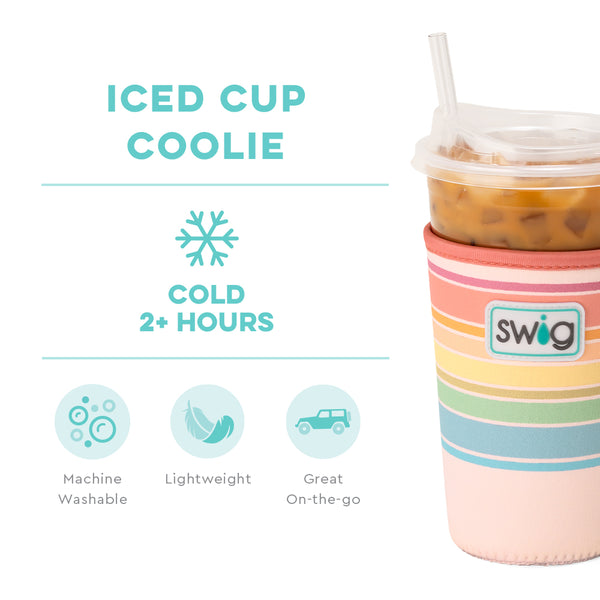Swig Life Good Vibrations Insulated Neoprene Iced Cup Coolie temperature infographic - cold 2+ hours