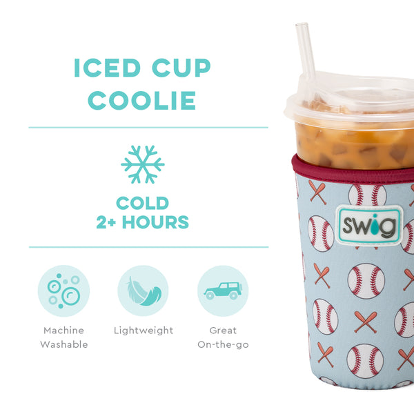 Swig Life Home Run Insulated Neoprene Iced Cup Coolie temperature infographic - cold 2+ hours