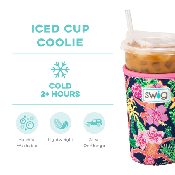 Swig Life Jungle Gym Insulated Neoprene Iced Cup Coolie temperature infographic - cold 2+ hours