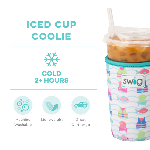 Swig Life Lake Girl Insulated Neoprene Iced Cup Coolie temperature infographic - cold 2+ hours