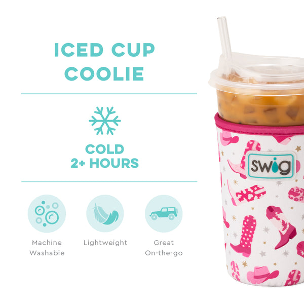 Swig Life Let's Go Girls Insulated Neoprene Iced Cup Coolie temperature infographic - cold 2+ hours
