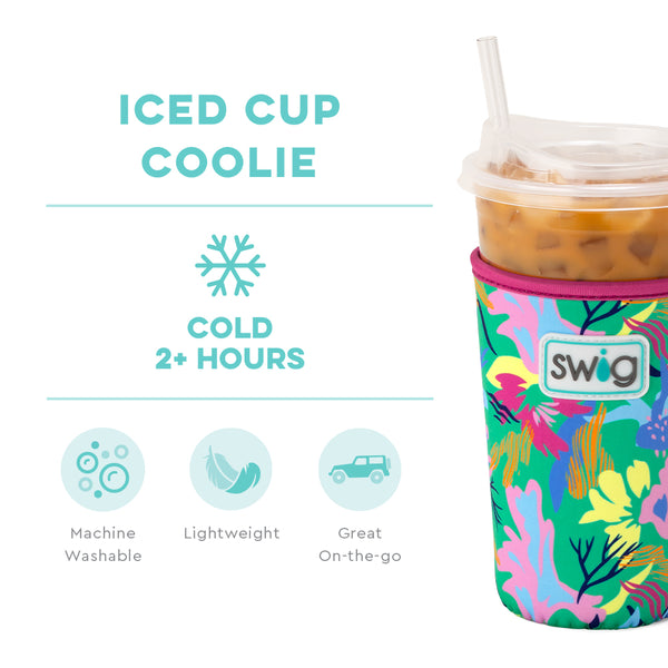 Swig Life Paradise Insulated Neoprene Iced Cup Coolie temperature infographic - cold 2+ hours