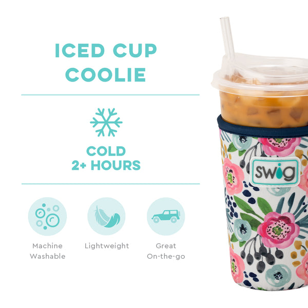 Swig Life Primrose Insulated Neoprene Iced Cup Coolie temperature infographic - cold 2+ hours