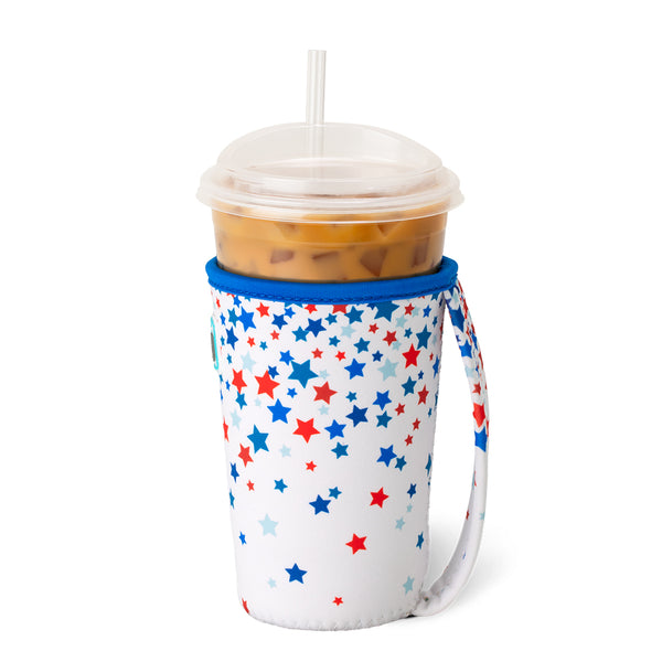 Swig Life Star Spangled Insulated Neoprene Iced Cup Coolie with hand strap