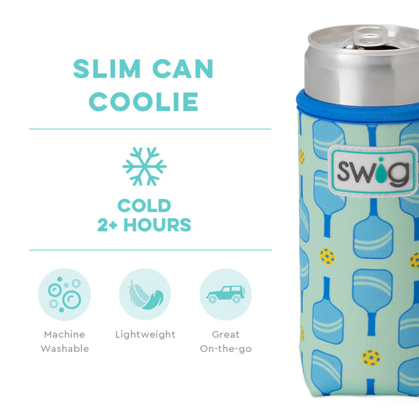 Swig Life Dink Shot Insulated Neoprene Slim Can Coolie temperature infographic - cold 2+ hours
