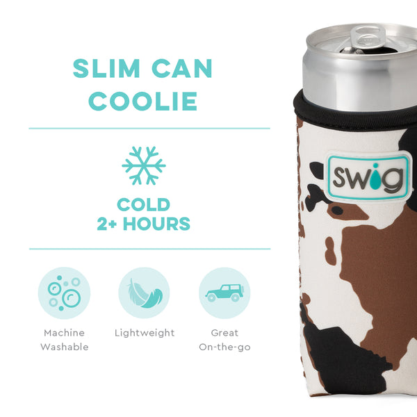 Swig Life Hayride Insulated Neoprene Slim Can Coolie temperature infographic - cold 2+ hours