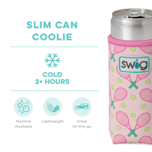 Swig Life Love All Insulated Neoprene Slim Can Coolie temperature infographic - cold 2+ hours