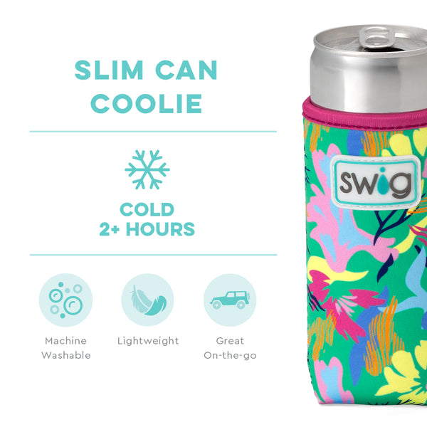 Swig Life Paradise Insulated Neoprene Slim Can Coolie temperature infographic - cold 2+ hours
