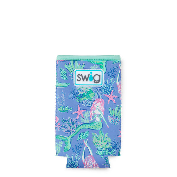 Swig Life Under the Sea Insulated Neoprene Slim Can Coolie Flat Lay