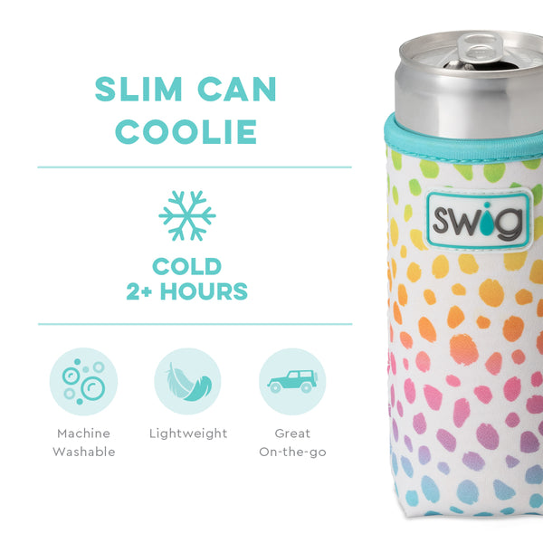 Swig Life Wild Child Insulated Neoprene Slim Can Coolie temperature infographic - cold 2+ hours
