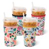 Swig Life Insulated Neoprene Floral Iced Cup Coolie Bundle with Primrose, Poppy Fields, Full Bloom, and Honey Meadow Iced Cup Coolies - Swig Life