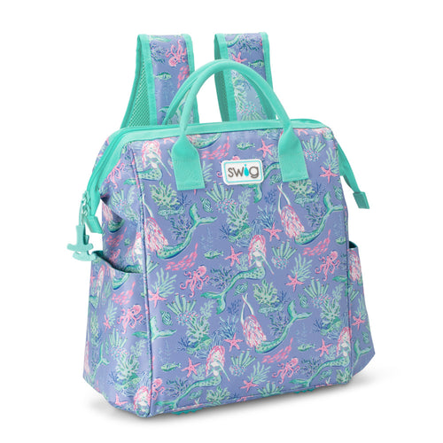 Swig Life Under the Sea Insulated Packi Backpack Cooler with zipper enclosure, shoulder straps, and top handle