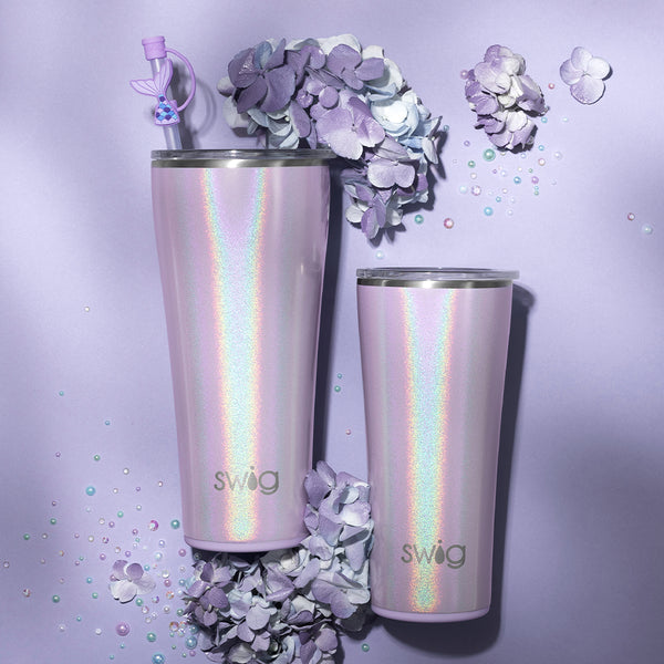 Swig Life Pixie 22oz Insulated Tumbler next to a Pixie 32oz Insulated Tumbler