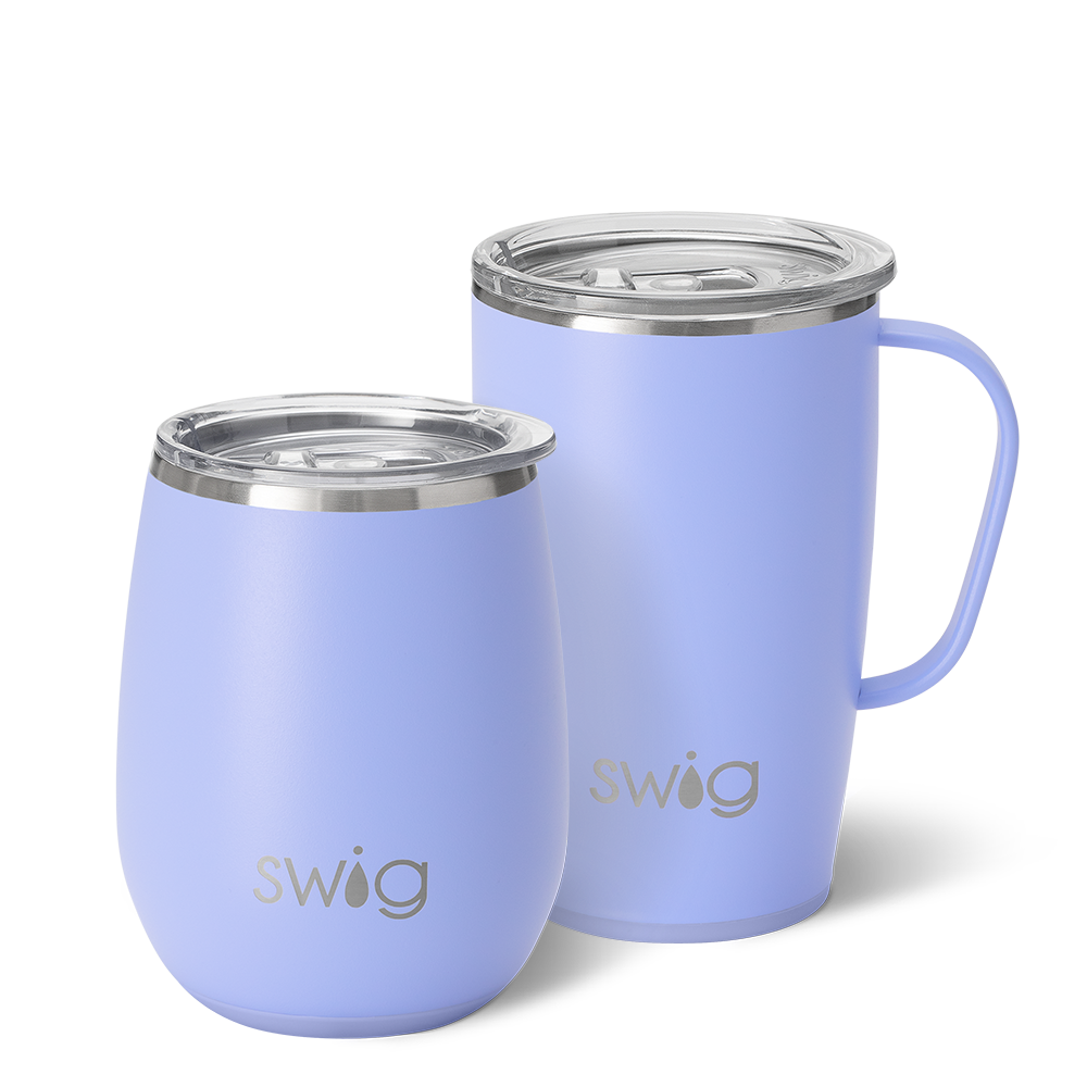 Swig Reusable Mega Mug Straw Set Hydrangea/Royal/Navy