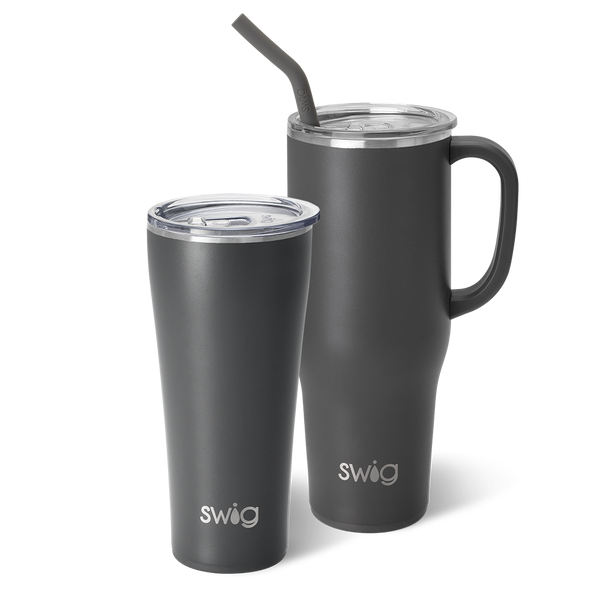 Swig Life Grey Mega Set including a 32oz Grey Tumbler and a 40oz Grey Mega Mug