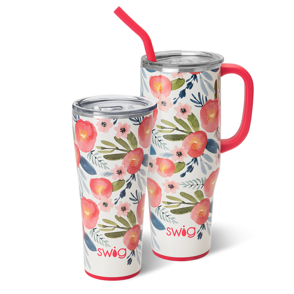 Swig Life Poppy Fields Mega Set including a 32oz Poppy Fields Tumbler and a 40oz Poppy Fields Mega Mug