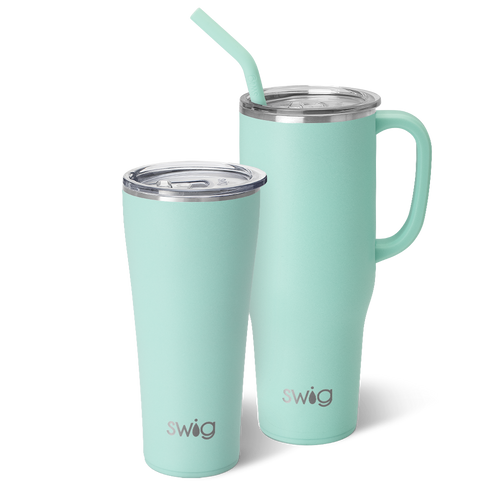 Swig Life Sea Glass Mega Set including a 32oz Sea Glass Tumbler and a 40oz Sea Glass Mega Mug