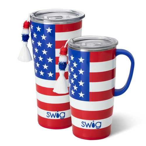 Swig Life All American XL Set including a 22oz All American Travel Mug and a 32oz All American Tumbler
