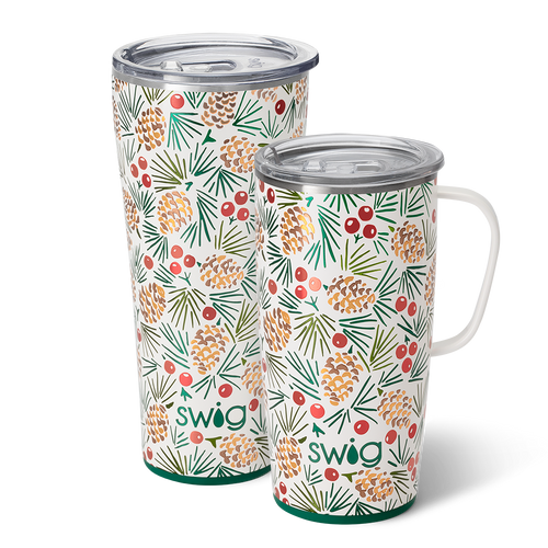 Swig Life All Spruced Up XL Set including a 22oz All Spruced Up Travel Mug and a 32oz All Spruced Up Tumbler