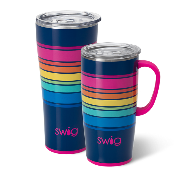 Swig Life Electric Slide XL Set including a 22oz Electric Slide Travel Mug and a 32oz Electric Slide Tumbler