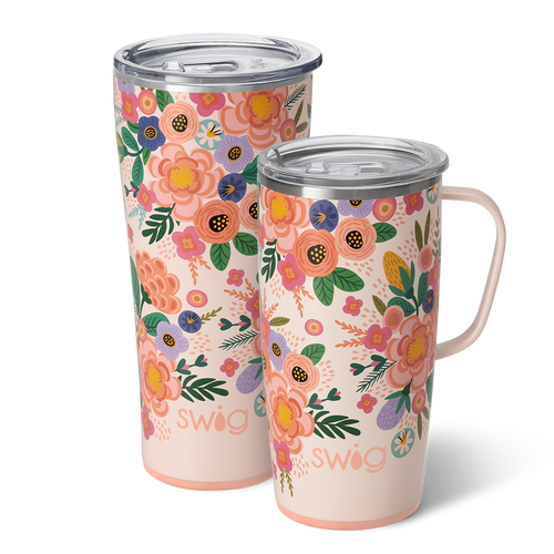 Swig Life Full Bloom XL Set including a 22oz Full Bloom Travel Mug and a 32oz Full Bloom Tumbler