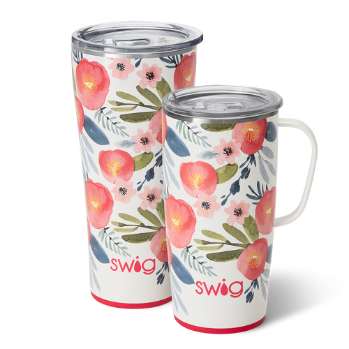 Swig Life Poppy Fields XL Set including a 22oz Poppy Fields Travel Mug and a 32oz Poppy Fields Tumbler