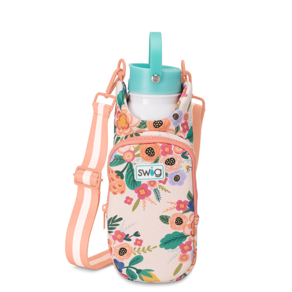 Swig Life Full Bloom Insulated Neoprene Water Bottle Sling with over the shoulder strap
