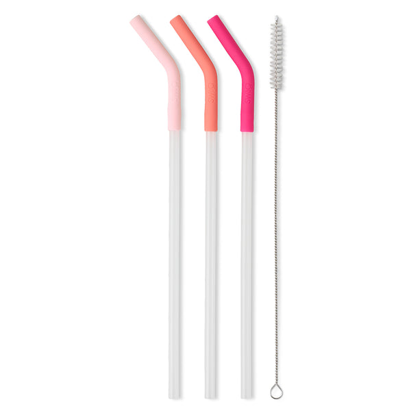 Swig Life Reusable Straws Party Animal + Hot Pink Tall Straw Set & Cleaning  Brush, Each Straw is 10.25 inch Long (Fits Swig Life 20oz Tumblers, 22oz