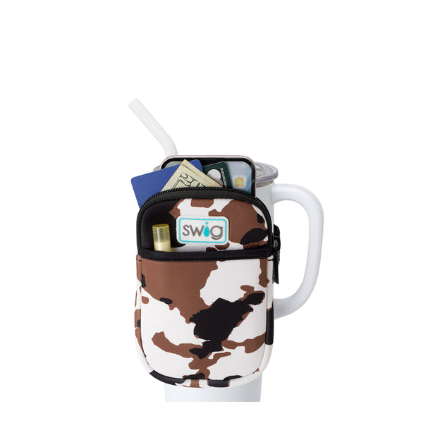 Swig Life Hayride Neoprene Mega Mug Pouch with two pockets containing daily essentials
